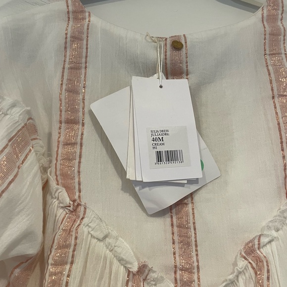 Antik Batik JULIA SHINY STRIPED DRESS in white NWT - Picture 7 of 7